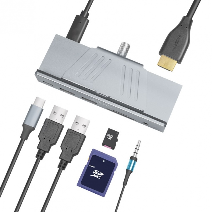 Imagine Docking station USB-C la HDMI 4K@30Hz, 2 x USB 3.0, 1 x USB-C Argintiu , Logilink UA0347